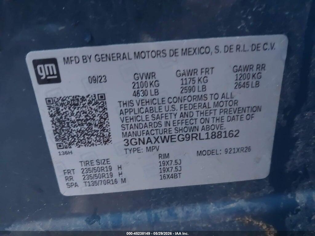 3GNAXWEG9RL188162 2024 CHEVROLET EQUINOX photo no. 9