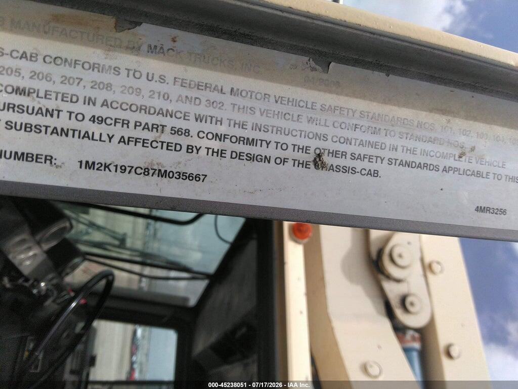 1M2K197C87M035667 2007 MACK 600 photo no. 8