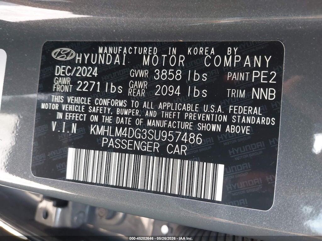 KMHLM4DG3SU957486 2025 HYUNDAI ELANTRA photo no. 9