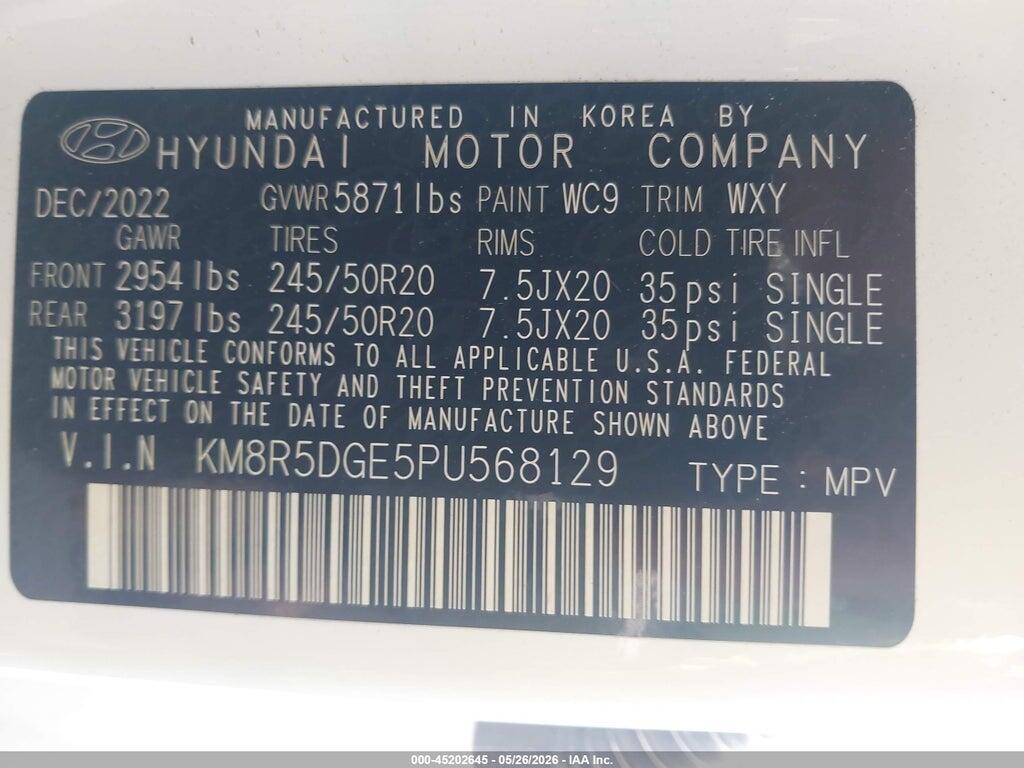 KM8R5DGE5PU568129 2023 HYUNDAI PALISADE photo no. 9