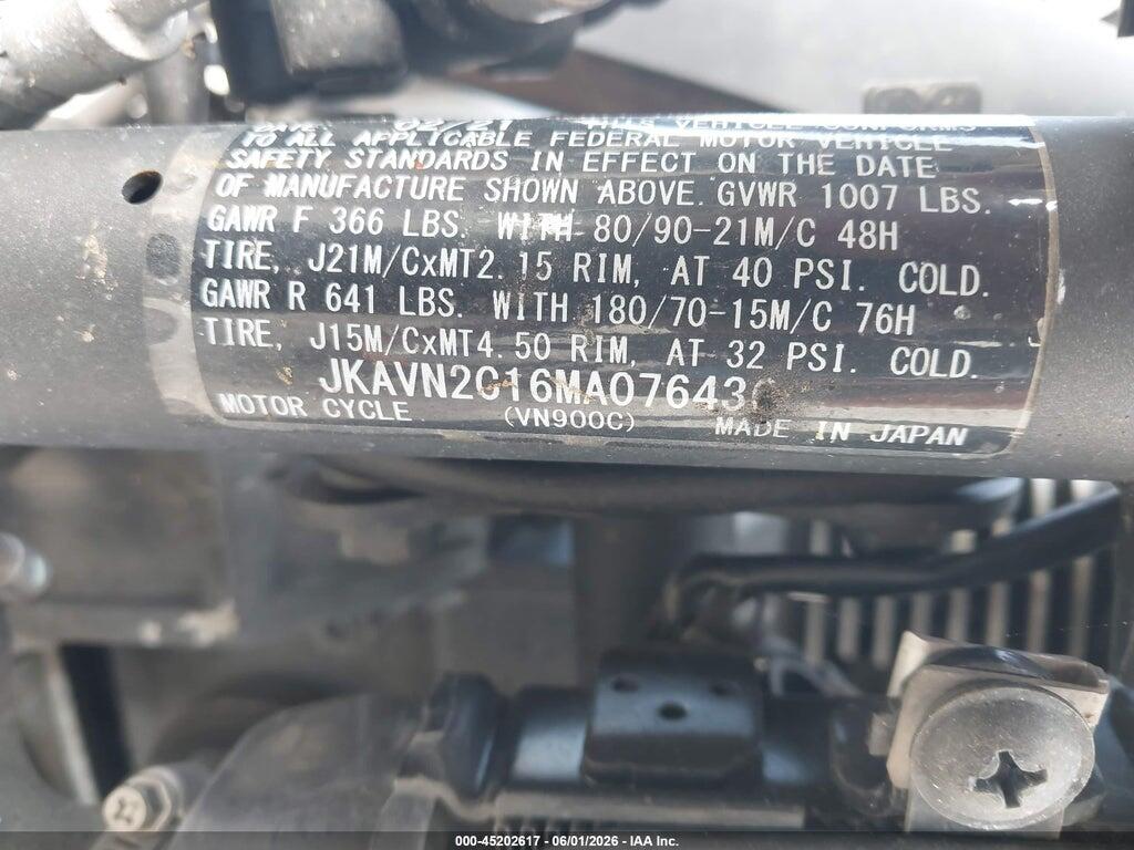 JKAVN2C16MA076436 2021 KAWASAKI VN900 photo no. 9