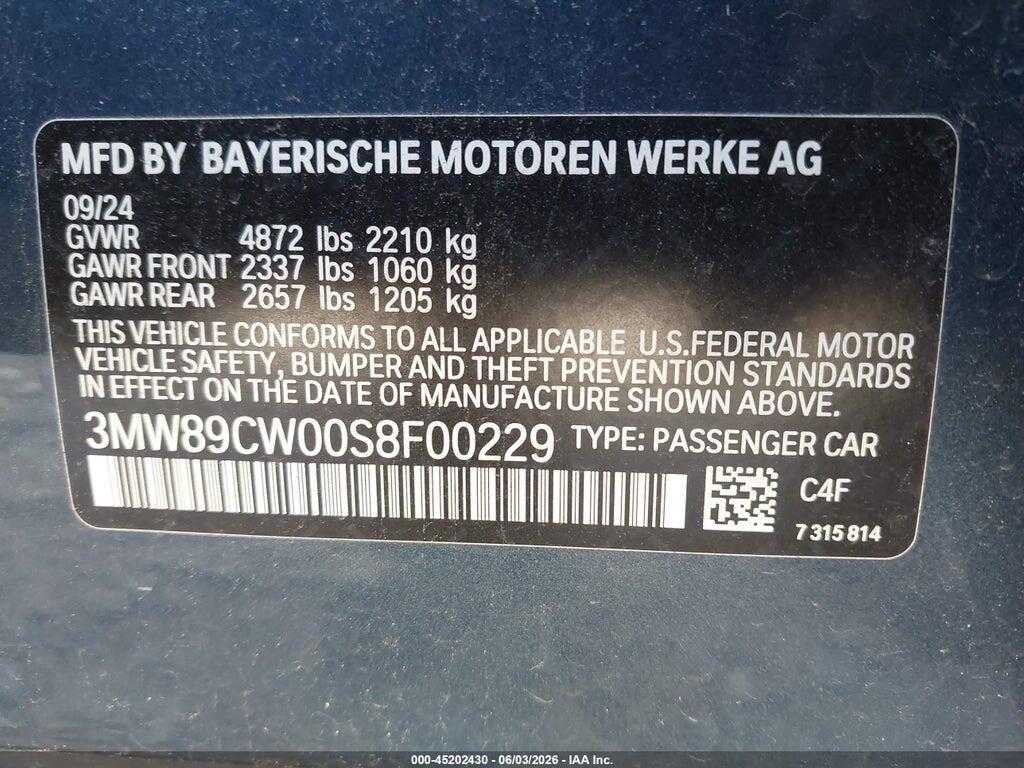3MW89CW00S8F00229 2025 BMW 330I photo no. 9