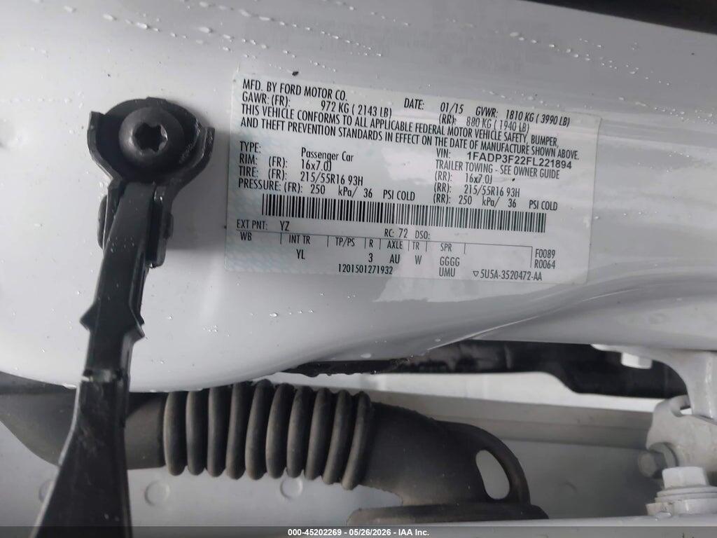 1FADP3F22FL221894 2015 FORD FOCUS photo no. 9