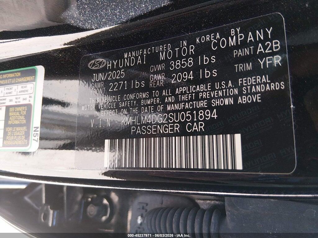 KMHLM4DG2SU051894 2025 HYUNDAI ELANTRA photo no. 9