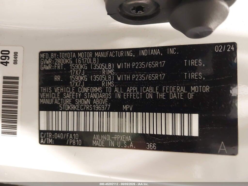 5TDKRKEC7RS196977 2024 TOYOTA SIENNA photo no. 9