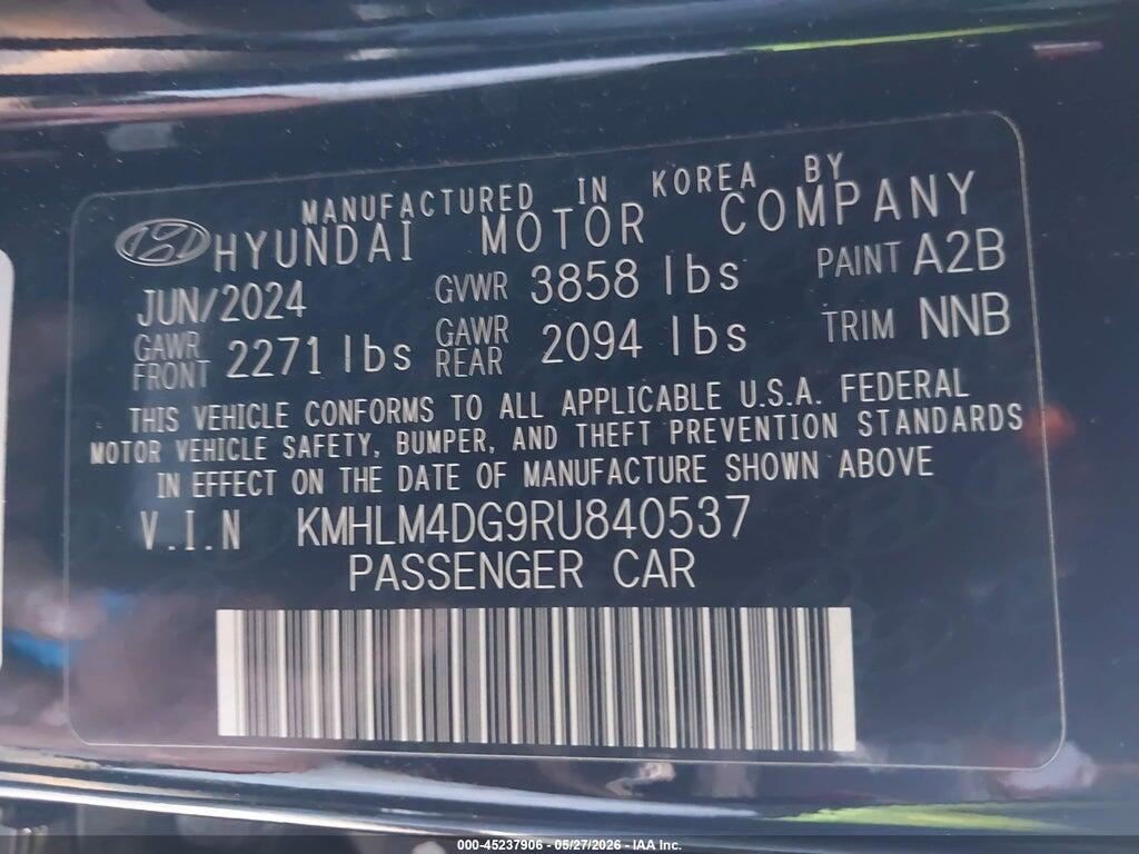 KMHLM4DG9RU840537 2024 HYUNDAI ELANTRA photo no. 9