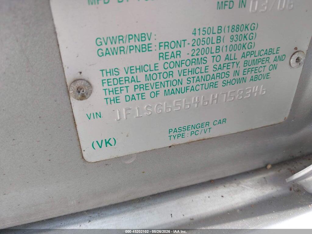 JF1SG65646H758346 2006 SUBARU FORESTER photo no. 9