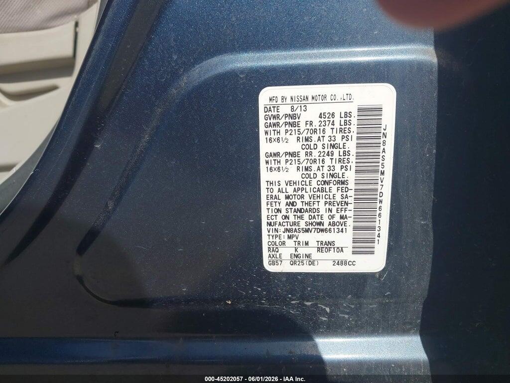 JN8AS5MV7DW661341 2013 NISSAN ROGUE photo no. 9