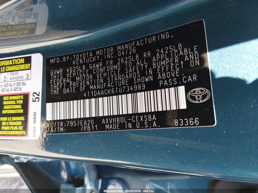 4T1DAACK6TU734989 2026 TOYOTA CAMRY photo no. 9
