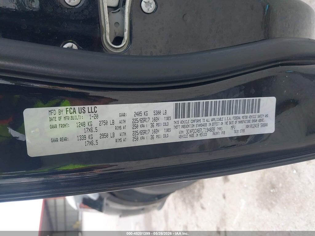 3C4PDCAB7LT194828 2020 DODGE JOURNEY photo no. 9