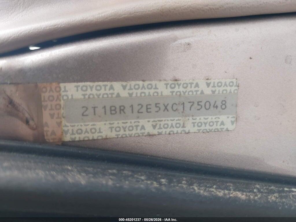 2T1BR12E5XC175048 1999 TOYOTA COROLLA photo no. 9