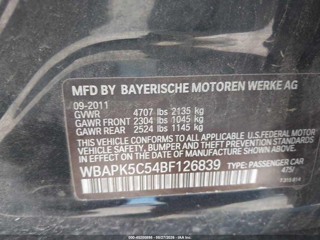 WBAPK5C54BF126839 2011 BMW 328I photo no. 9