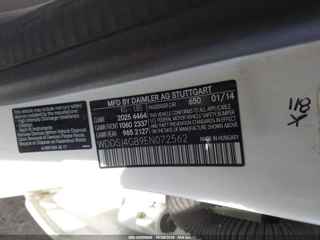 WDDSJ4GB9EN072562 2014 MERCEDES-BENZ CLA 250 photo no. 9
