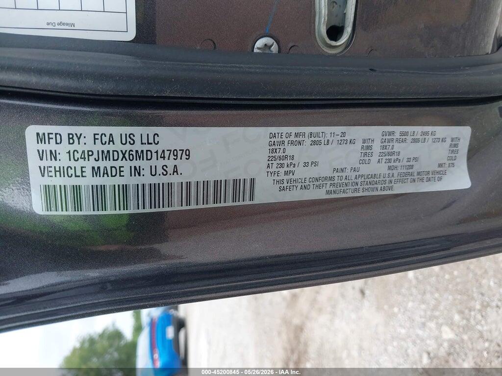1C4PJMDX6MD147979 2021 JEEP CHEROKEE photo no. 9