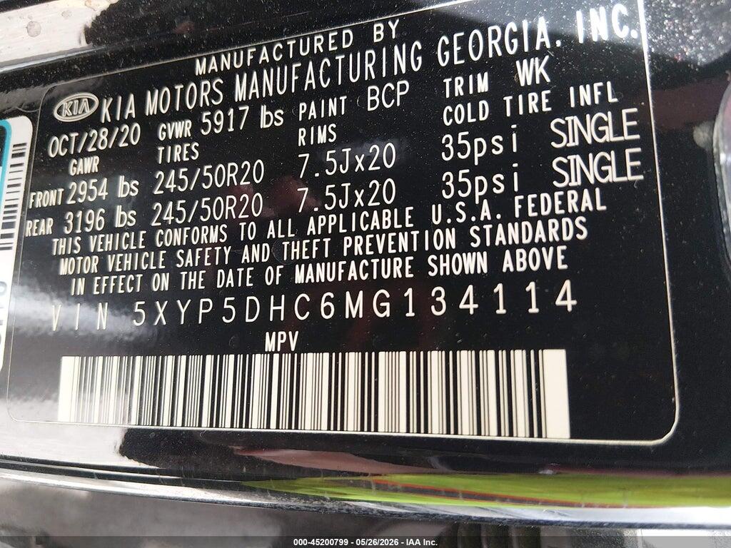 5XYP5DHC6MG134114 2021 KIA TELLURIDE photo no. 9