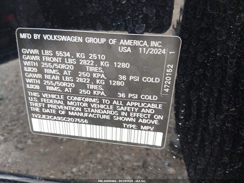 1V2JE2CA9SC207556 2025 VOLKSWAGEN ATLAS CROSS SPORT photo no. 9