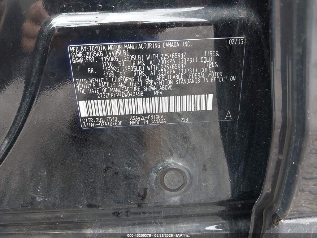 2T3ZFREV4DW040498 2013 TOYOTA RAV4 photo no. 9