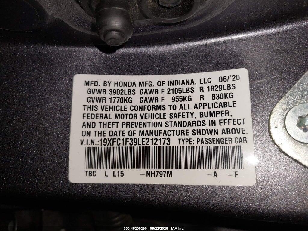 19XFC1F39LE212173 2020 HONDA CIVIC photo no. 9