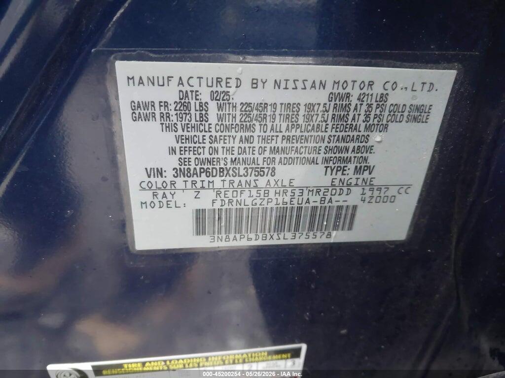 3N8AP6DBXSL375578 2025 NISSAN KICKS photo no. 9