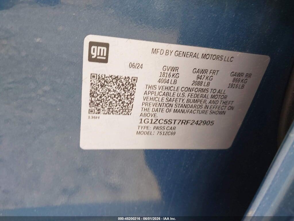 1G1ZC5ST7RF242905 2024 CHEVROLET MALIBU photo no. 9