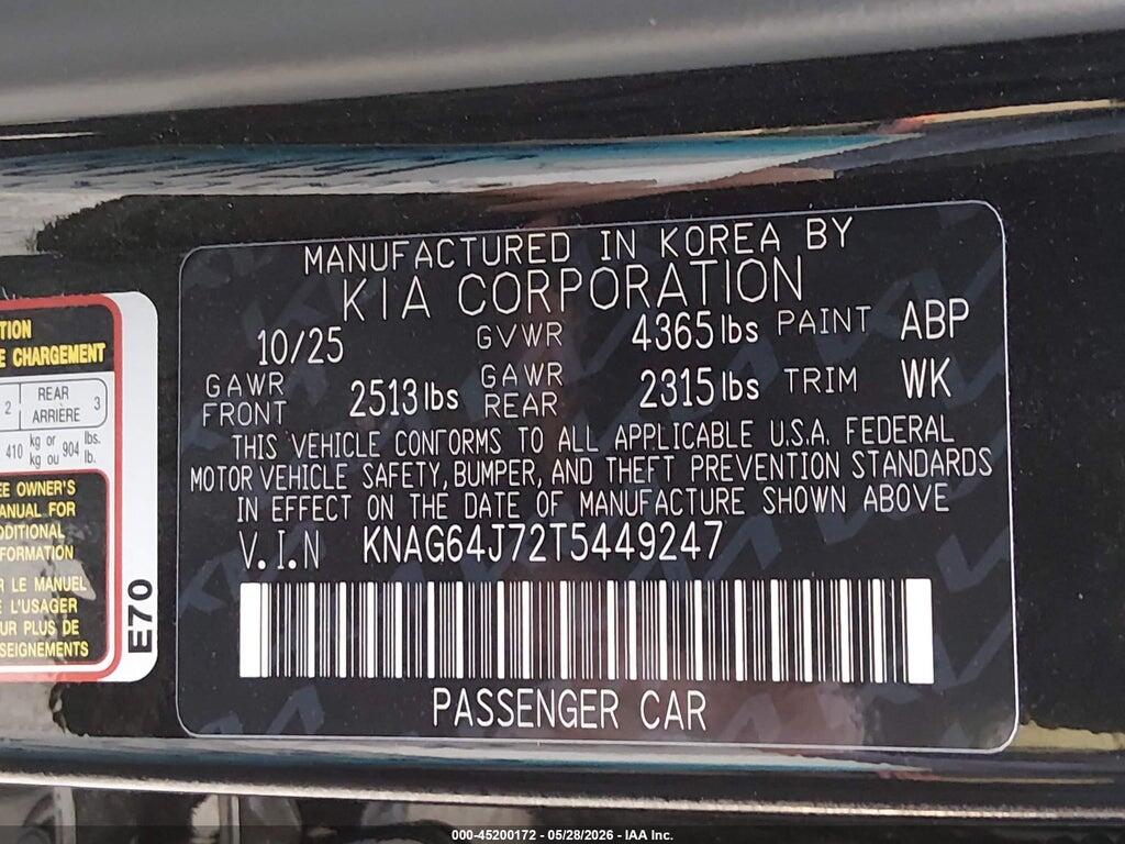 KNAG64J72T5449247 2026 KIA K5 photo no. 9
