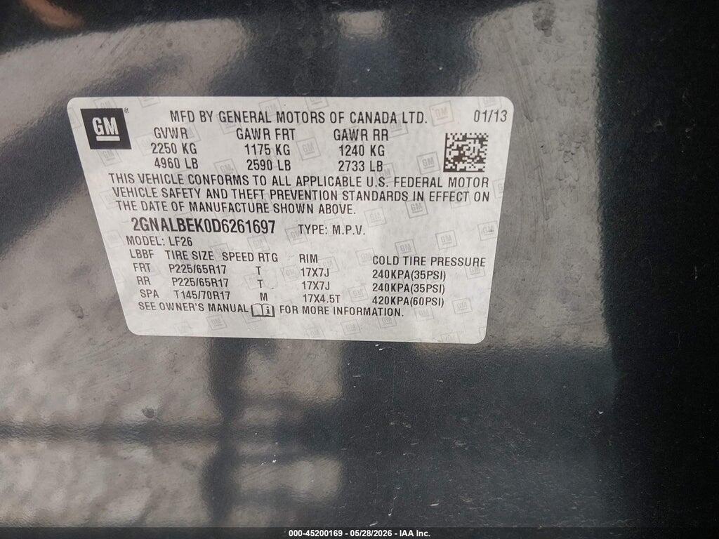 2GNALBEK0D6261697 2013 CHEVROLET EQUINOX photo no. 9