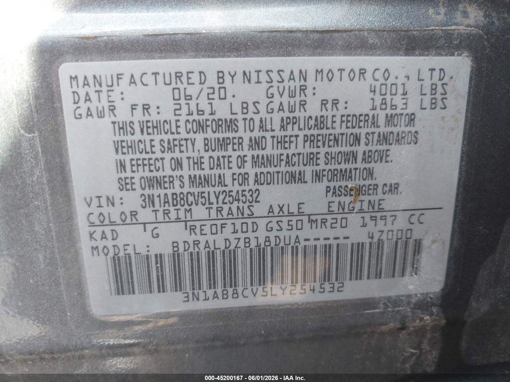 3N1AB8CV5LY254532 2020 NISSAN SENTRA photo no. 9