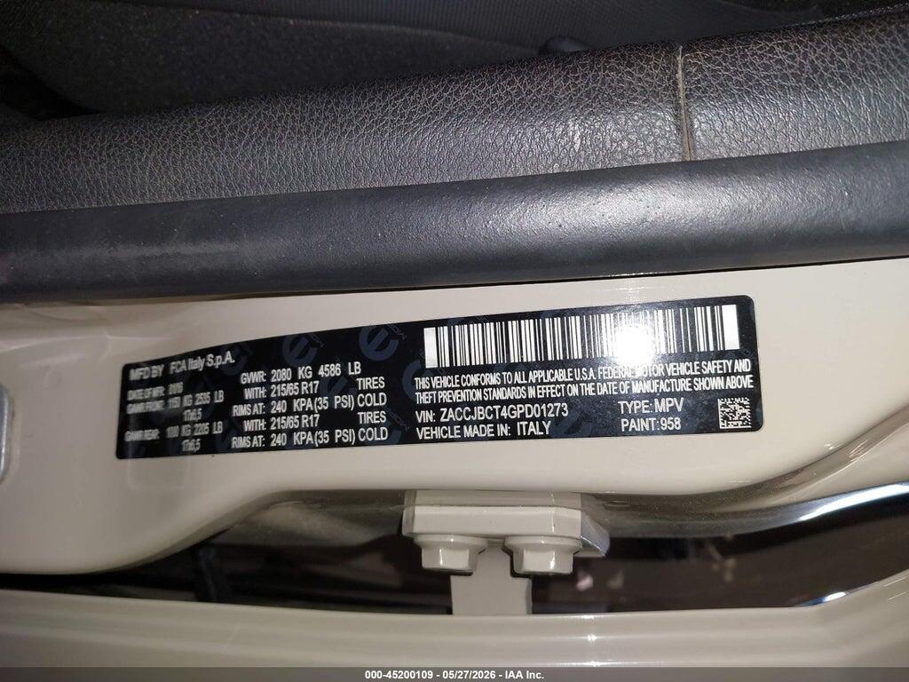 ZACCJBCT4GPD01273 2016 JEEP RENEGADE photo no. 9
