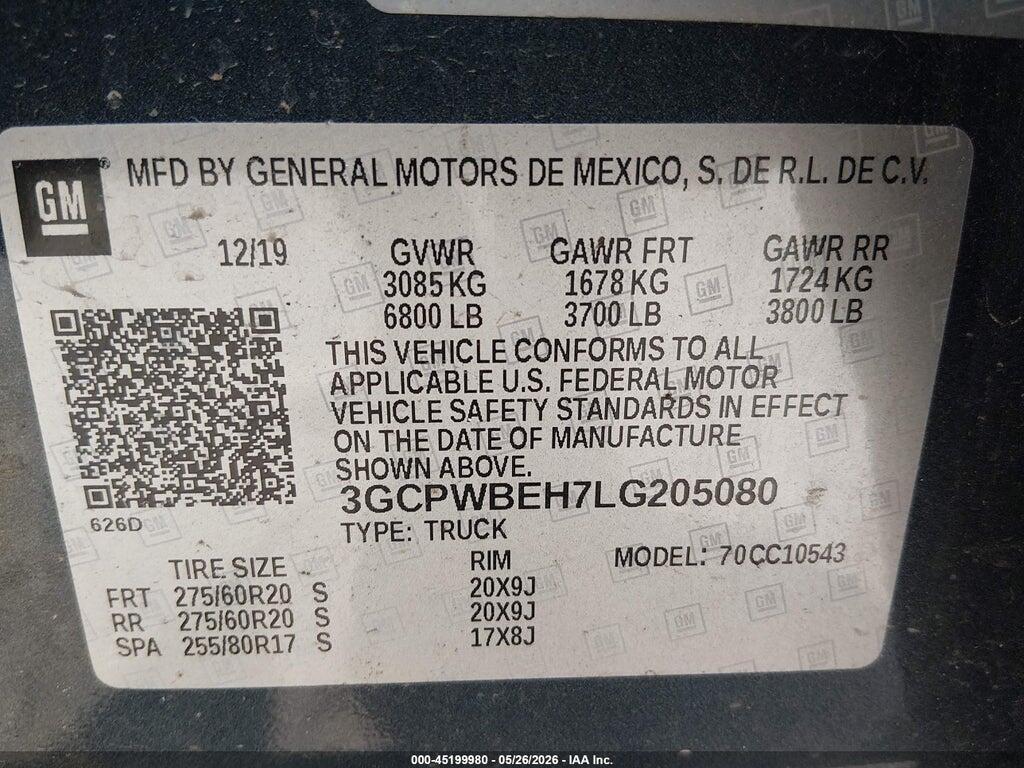 3GCPWBEH7LG205080 2020 CHEVROLET SILVERADO 1500 photo no. 9