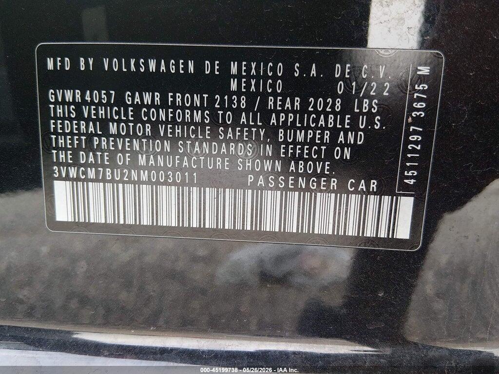 3VWCM7BU2NM003011 2022 VOLKSWAGEN JETTA photo no. 9
