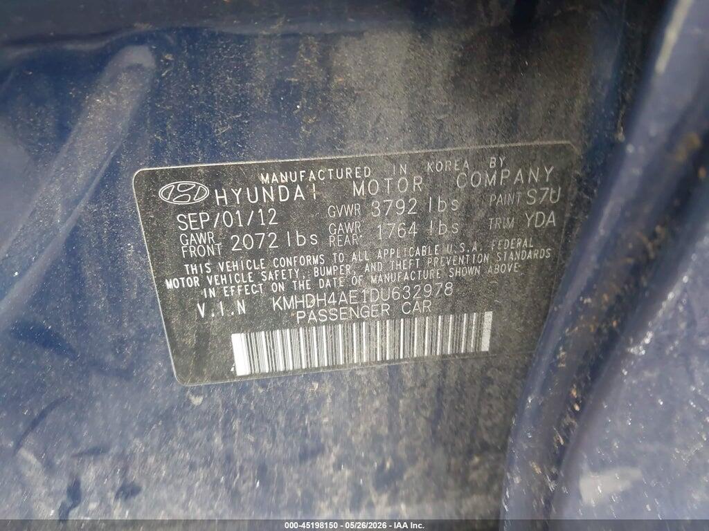 KMHDH4AE1DU632978 2013 HYUNDAI ELANTRA photo no. 9