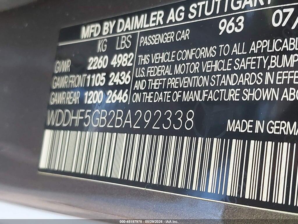 WDDHF5GB2BA292338 2011 MERCEDES-BENZ E 350 photo no. 9