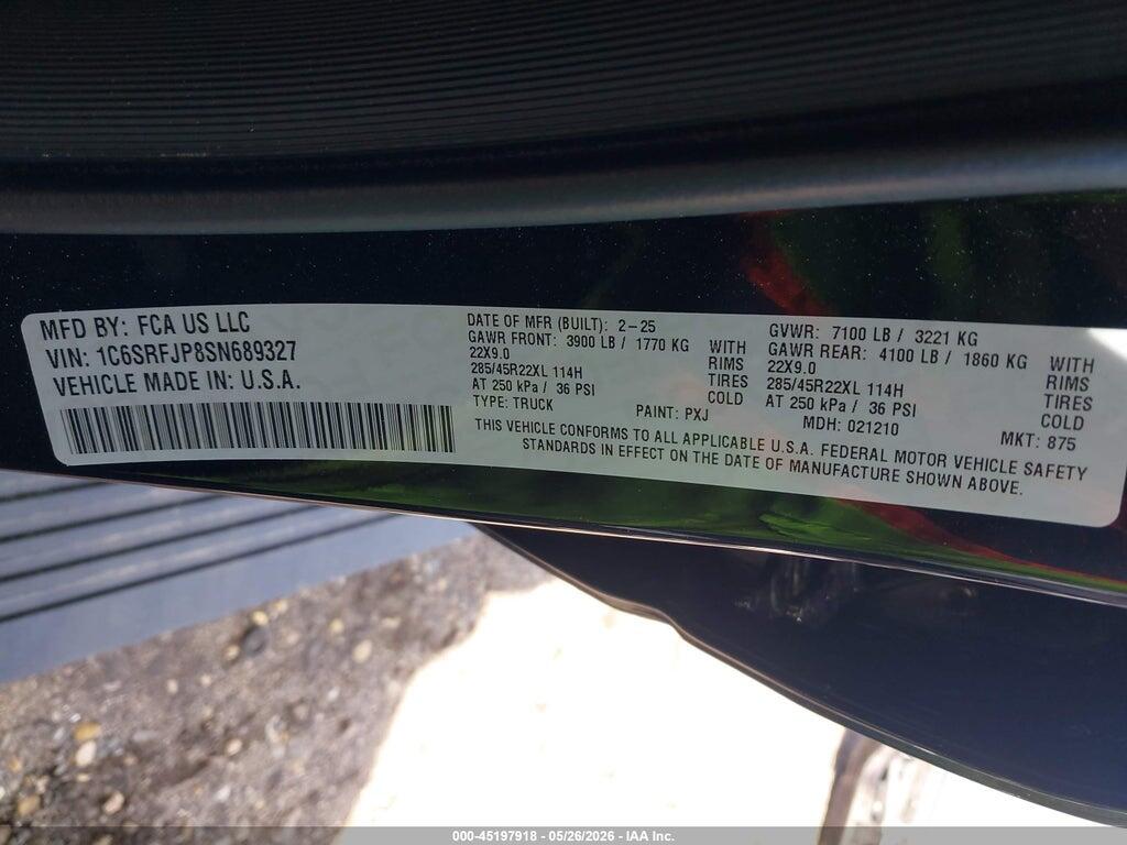 1C6SRFJP8SN689327 2025 RAM 1500 photo no. 9