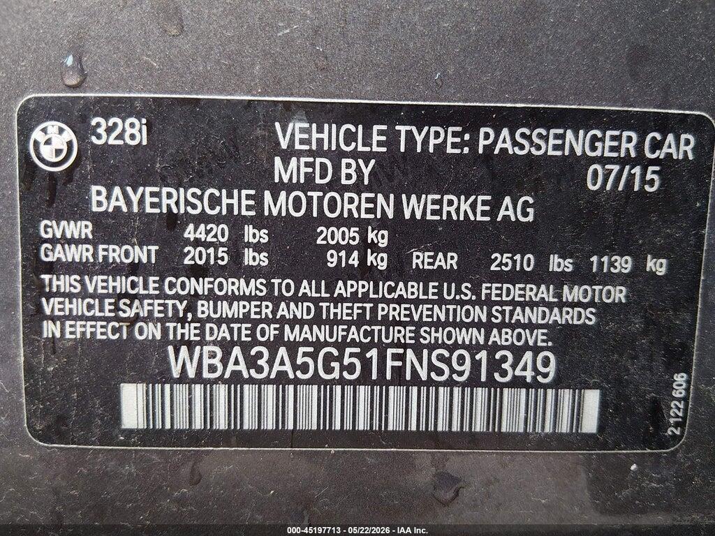 WBA3A5G51FNS91349 2015 BMW 328I photo no. 9