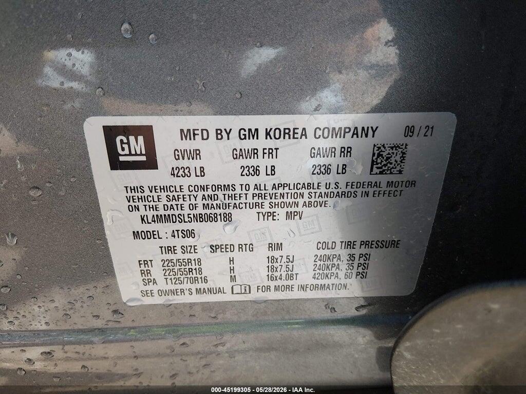 KL4MMDSL5NB068188 2022 BUICK ENCORE GX photo no. 9