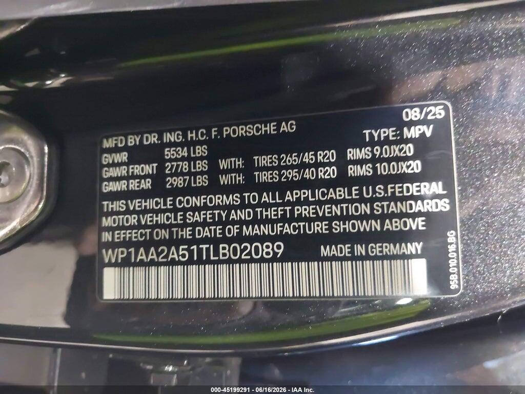 WP1AA2A51TLB02089 2026 PORSCHE MACAN photo no. 9