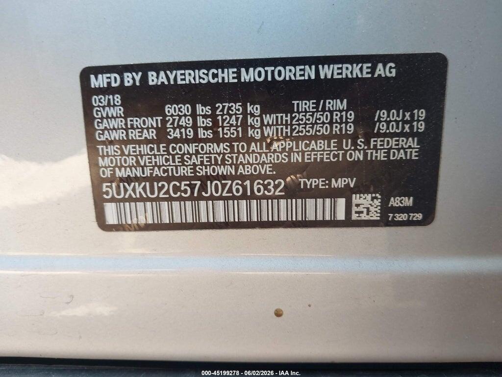 5UXKU2C57J0Z61632 2018 BMW X6 photo no. 9