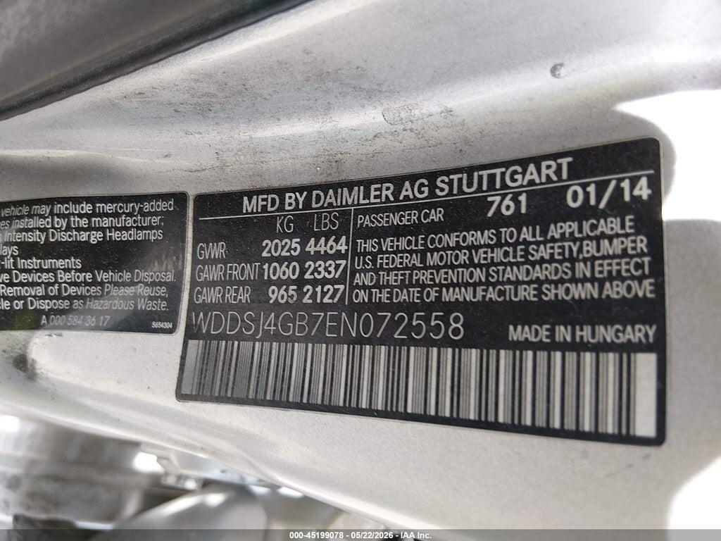 WDDSJ4GB7EN072558 2014 MERCEDES-BENZ CLA 250 photo no. 9
