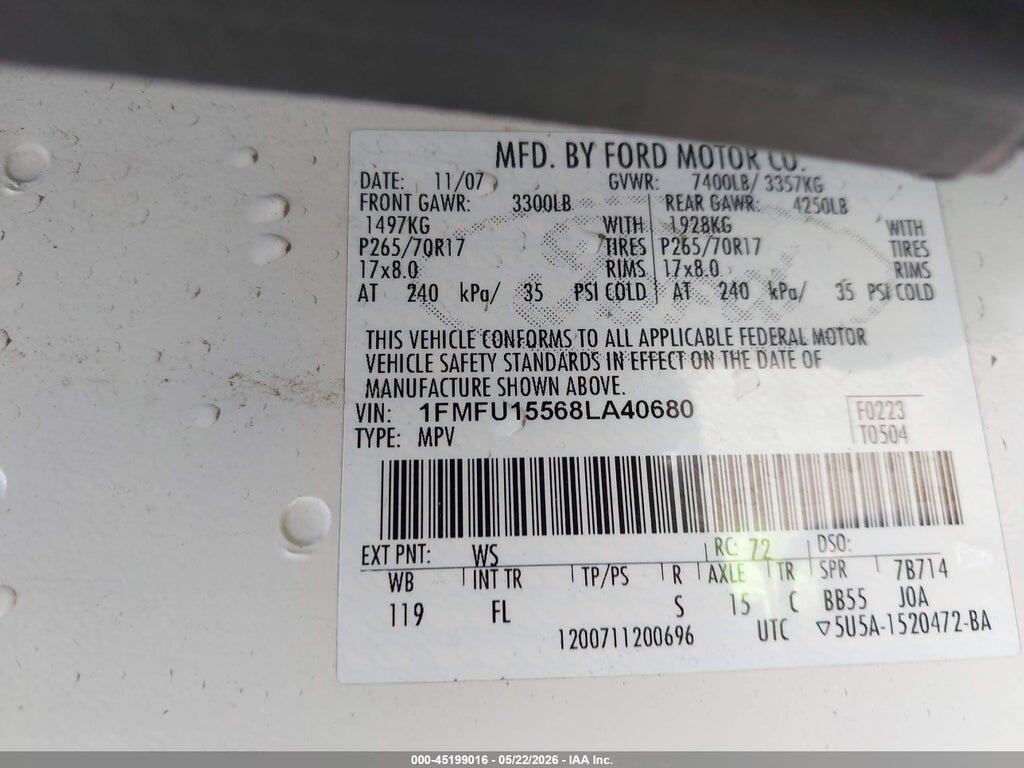 1FMFU15568LA40680 2008 FORD EXPEDITION photo no. 9