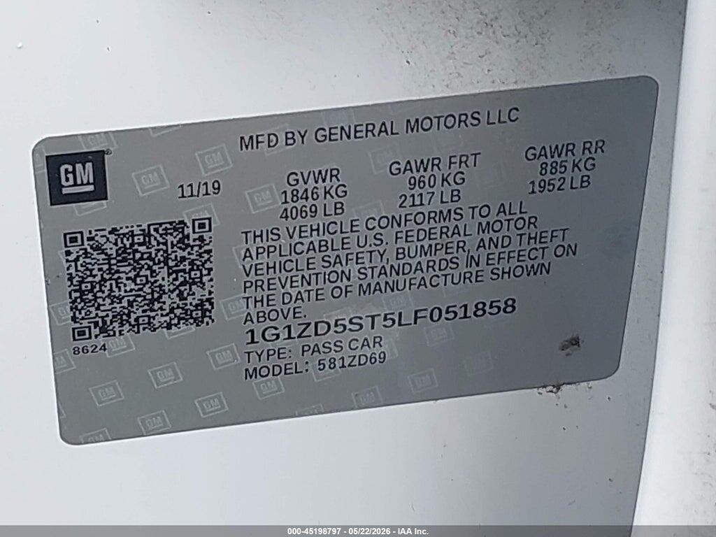1G1ZD5ST5LF051858 2020 CHEVROLET MALIBU photo no. 9