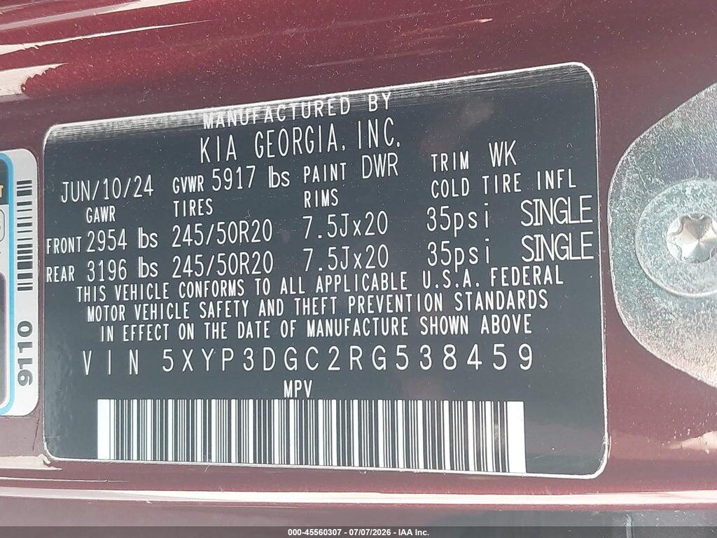 5XYP3DGC2RG538459 2024 KIA TELLURIDE photo no. 9