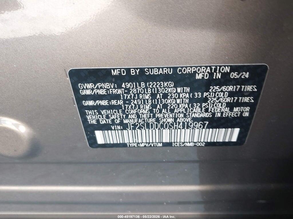 JF2SLDDC0SH419967 2025 SUBARU FORESTER photo no. 9