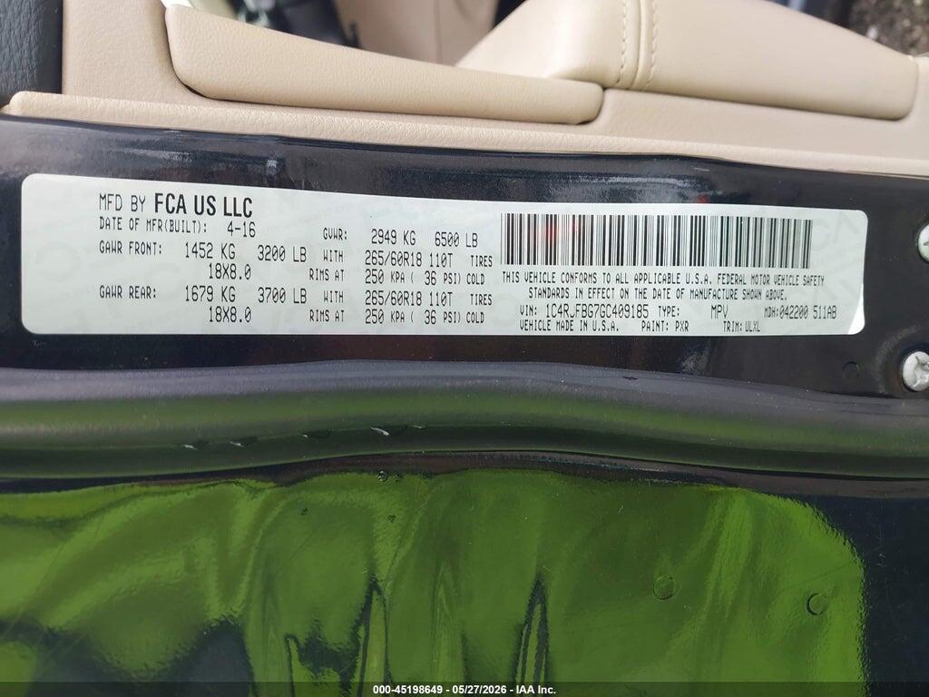 1C4RJFBG7GC409185 2016 JEEP GRAND CHEROKEE photo no. 9