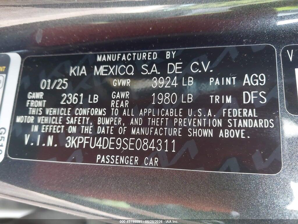 3KPFU4DE9SE084311 2025 KIA K4 photo no. 9