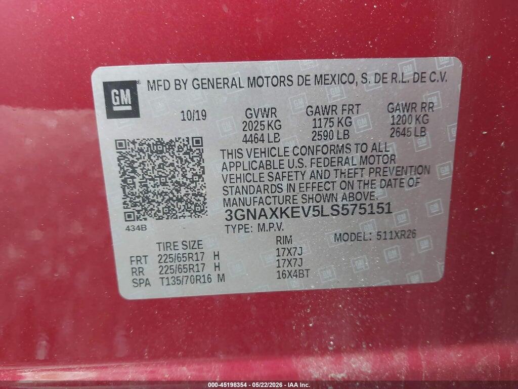 3GNAXKEV5LS575151 2020 CHEVROLET EQUINOX photo no. 9