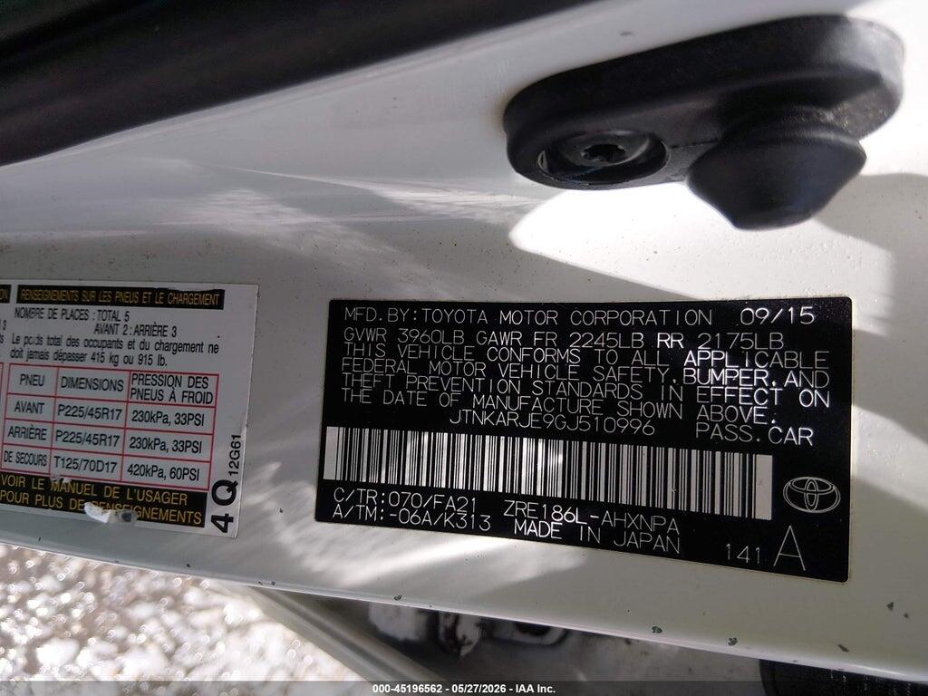 JTNKARJE9GJ510996 2016 SCION IM photo no. 9