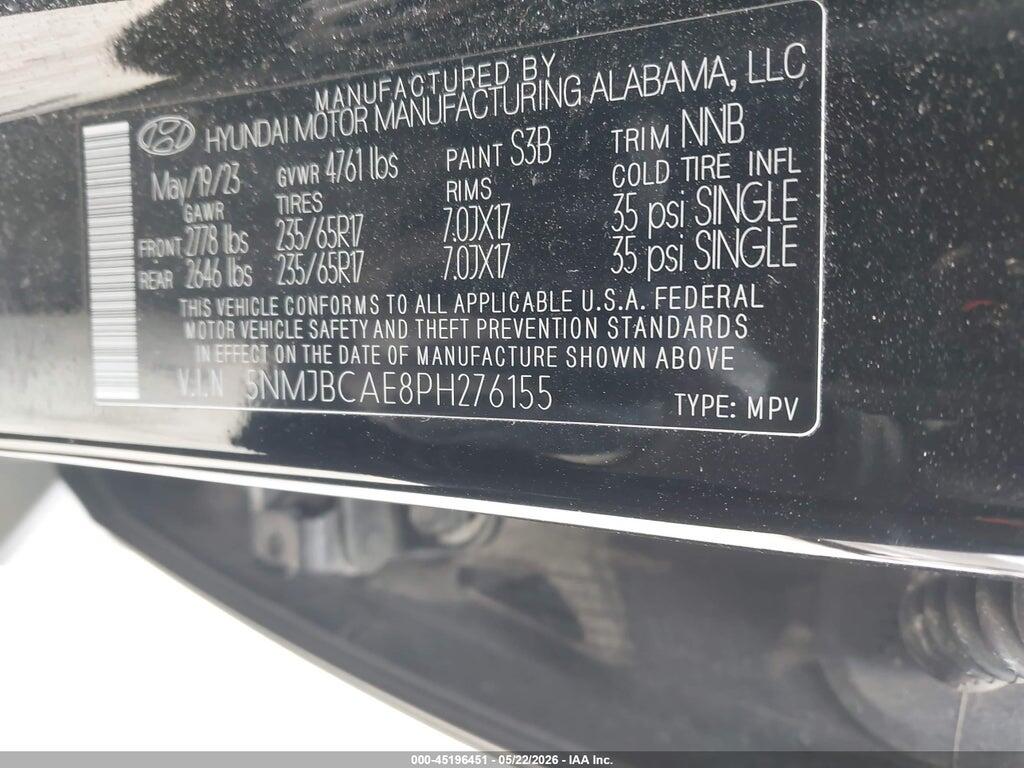 5NMJBCAE8PH276155 2023 HYUNDAI TUCSON photo no. 9