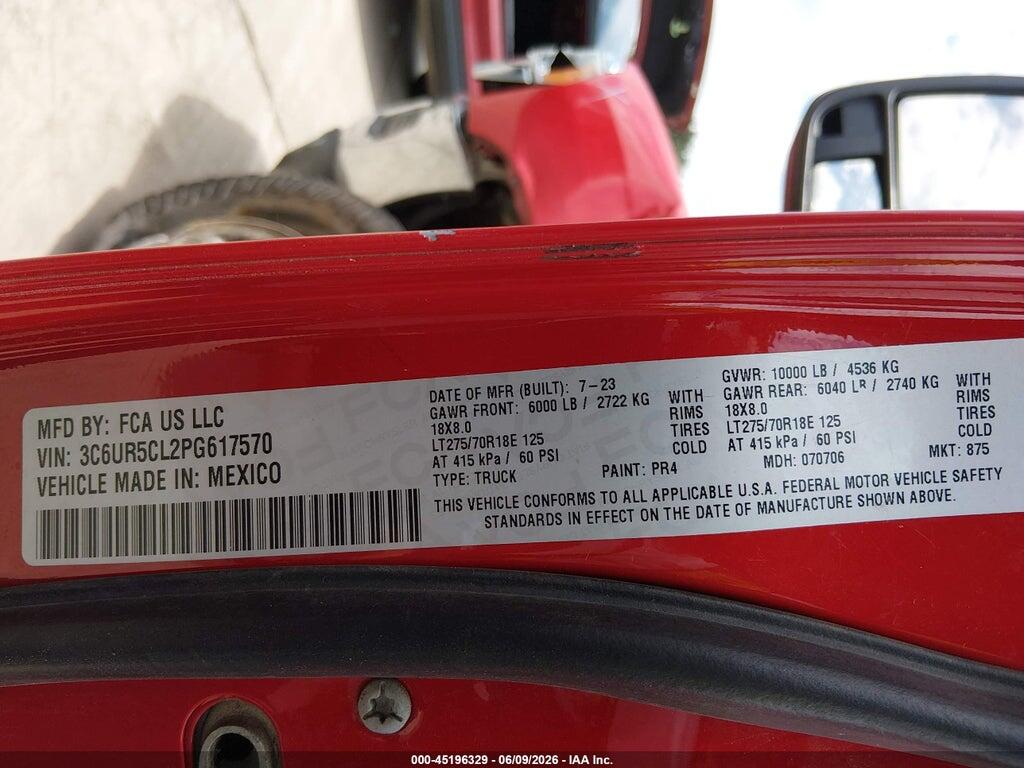 3C6UR5CL2PG617570 2023 RAM 2500 photo no. 9