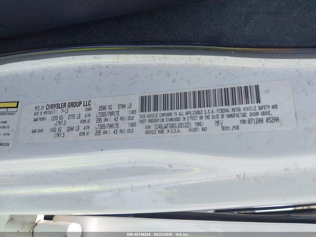 1C4BJWFG0DL691225 2013 JEEP WRANGLER UNLIMITED photo no. 9