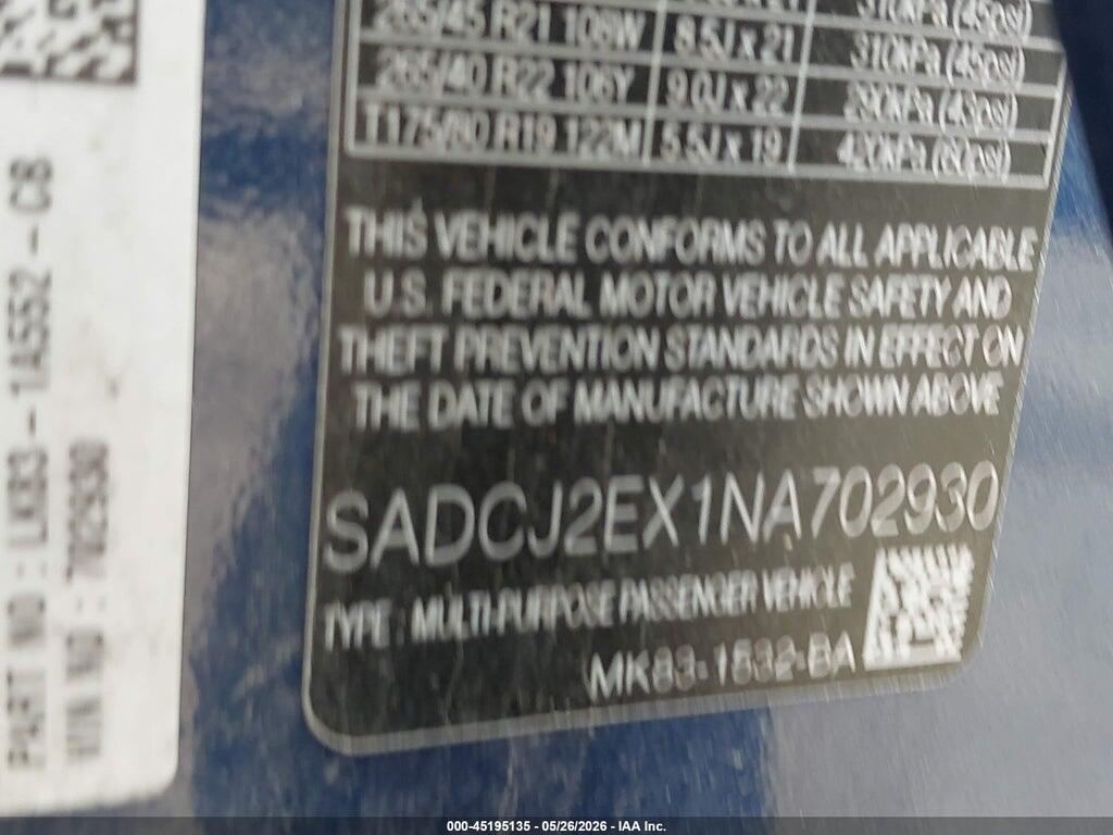SADCJ2EX1NA702930 2022 JAGUAR F-PACE photo no. 9